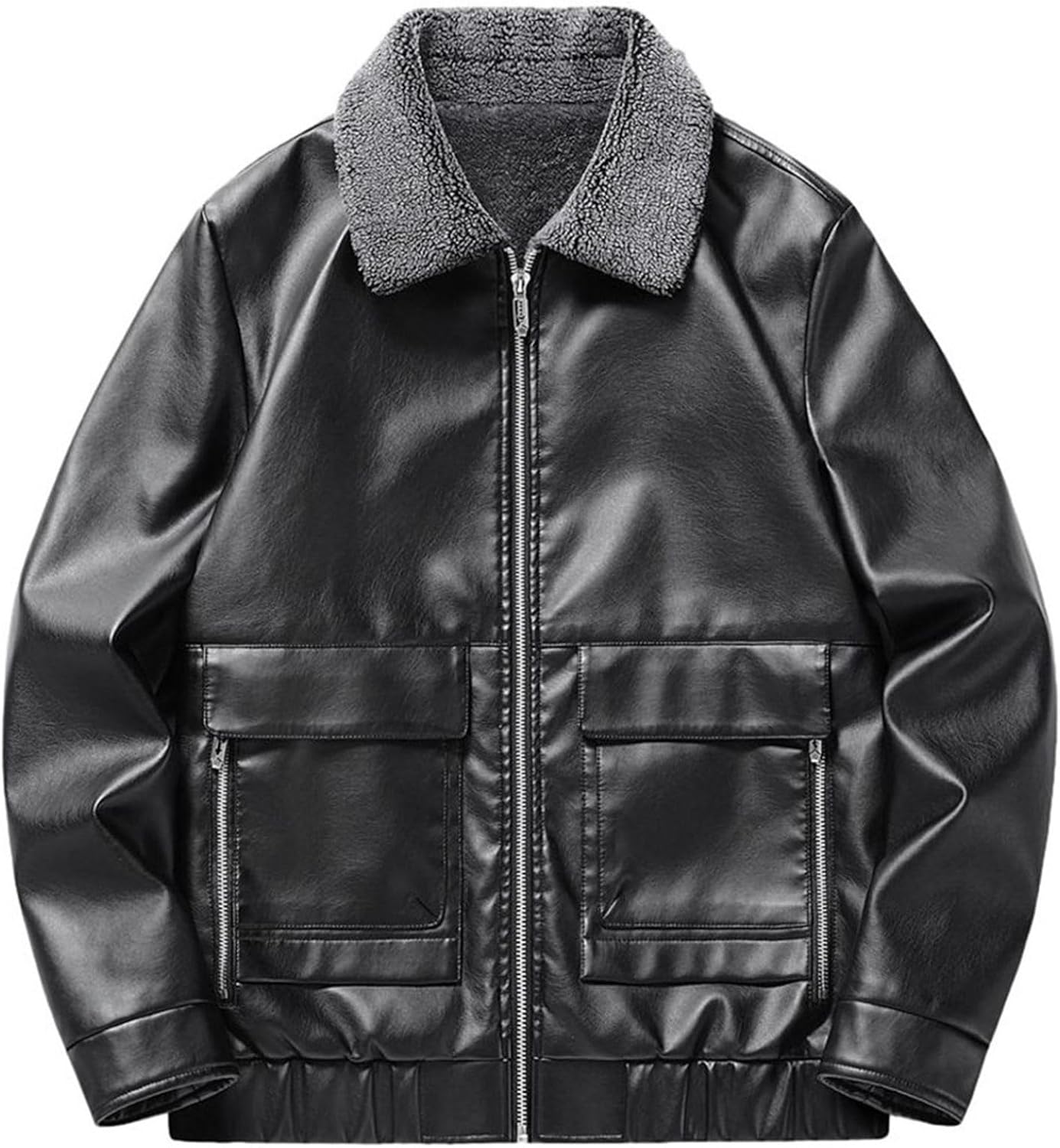 ライダースジャケット 5xl メンズ ジッパー付 裏起毛 PUレザージャケット おおきいサイズ 皮ジャン 革ブルゾン フェイクレザージャンパー 秋用 冬物 ラペル 防風 撥水 シングル ゆったり ワー