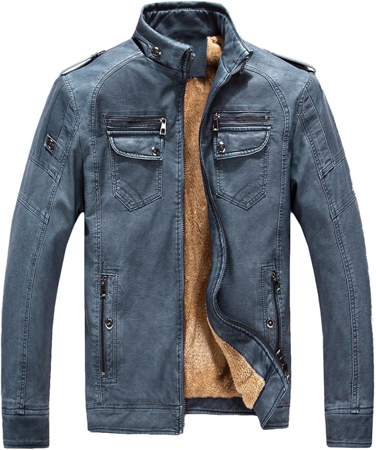 ジャケット 4xl 大きい メンズ 裏ボア フェイクレザー ジャケット 立て襟 ライダースジャケット ブルゾン 秋冬 防水 ライト 防寒 保温性 快適 長袖ジャケット 合皮 ウォッシュ ヴィンテージ｜Funny Life 店