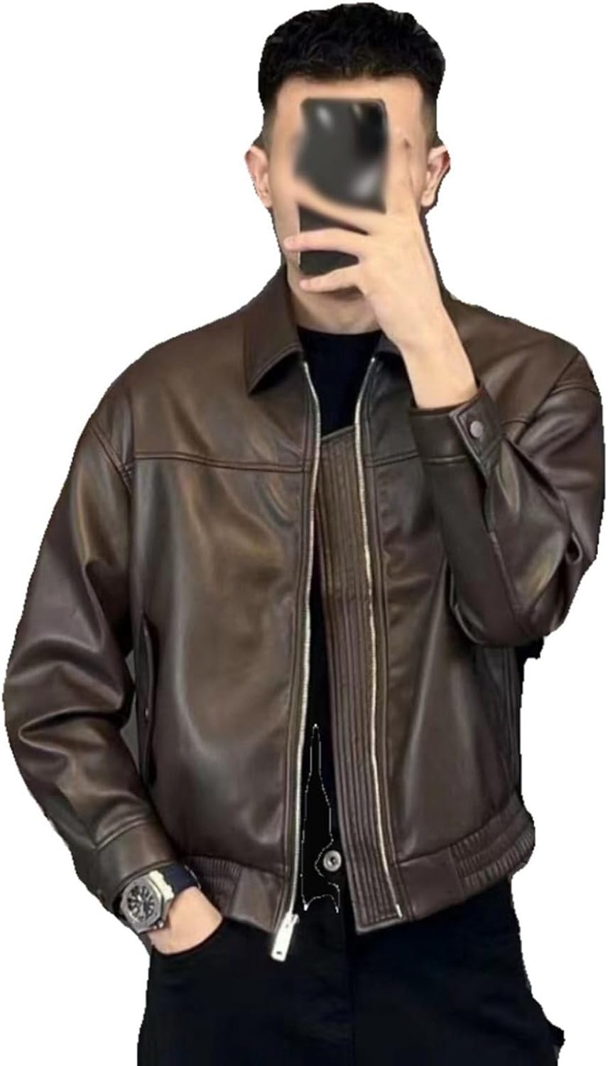 ライダースジャケット メンズ ジップアップ 裏ボア PUレザージャケット 小さいサイズ 合皮ジャン フェイクレザージャンパー 秋 冬服 折り襟 防寒防風 かっこいい 大人 ファッション 普段使い 通勤