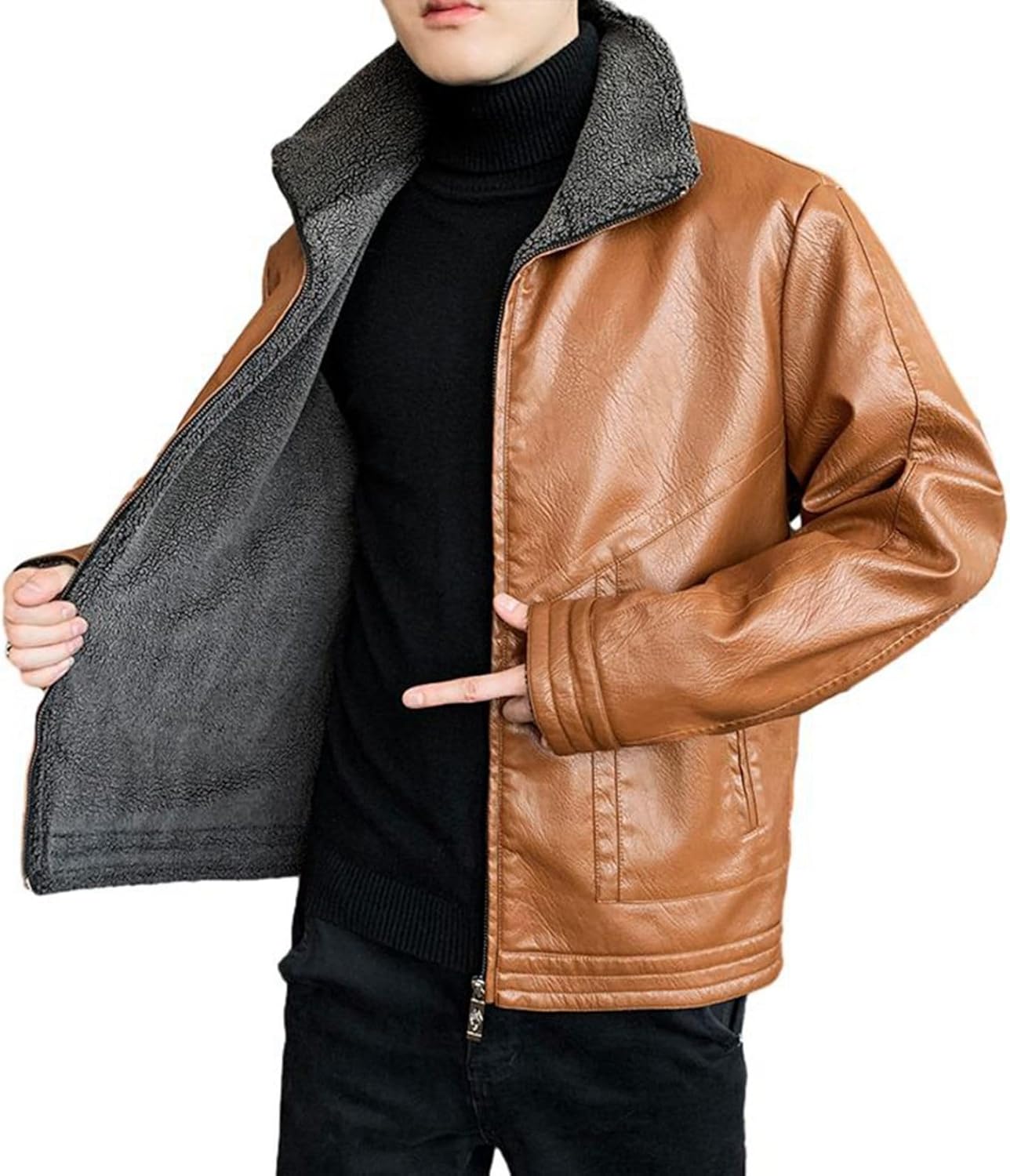 ジャケット 4xl メンズ 裹起毛 PU バイク ジャケット 大きい ブルゾン 立て襟 秋服 冬服 ジップポケット 毛皮ジャケット ファー襟付 防水 ライト ゆったり かっこいい 保温 防風防寒 PU｜Funny Life 店 11,637円