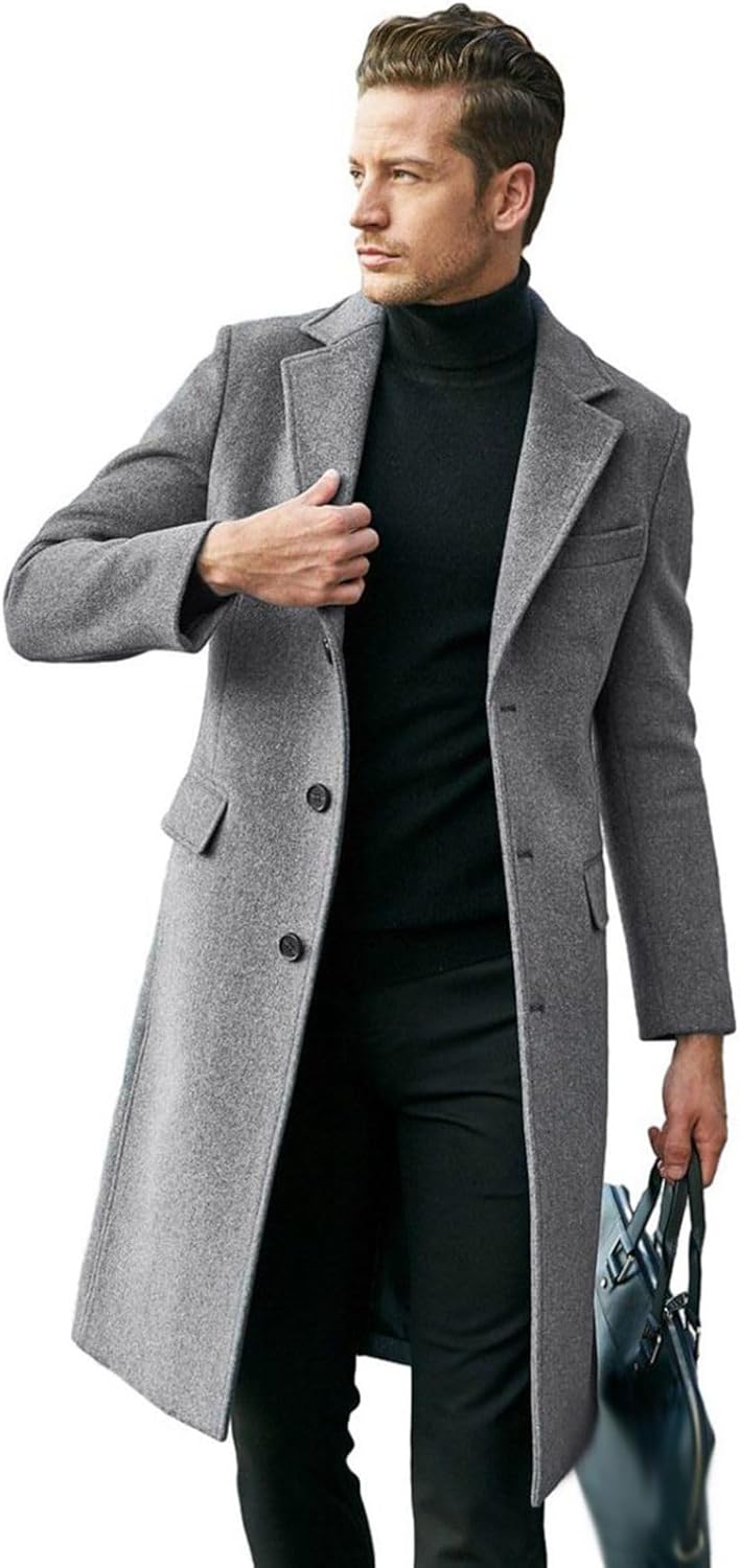 チェスターコート メンズ ラシャジャケット ロング丈 春秋服 テーラードジャケット スーツ襟 ダブル襟 ビジネスコート トレンチコート ハンサム 流行れ ベーシック 着回し 大きいサイズ｜Funny Life 店 7,827円
