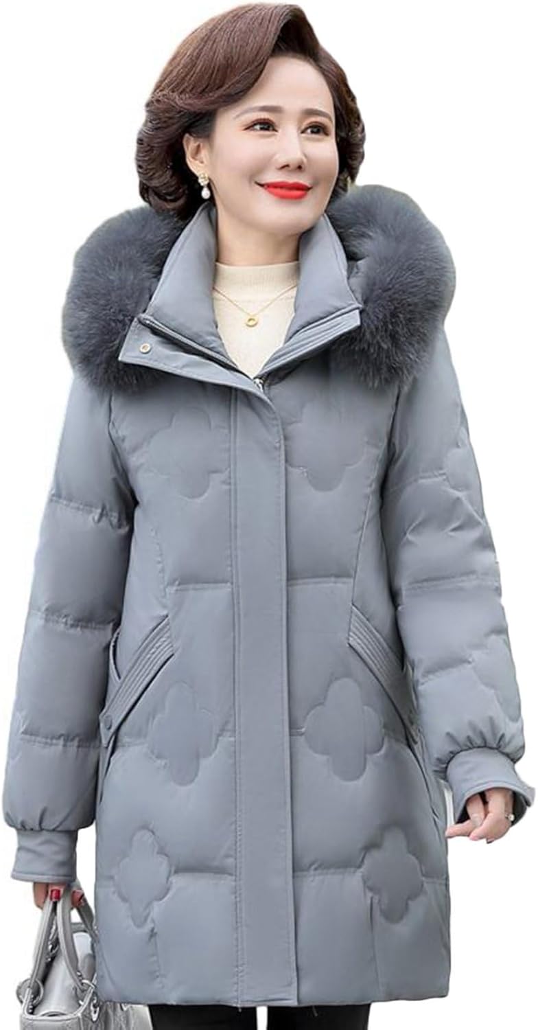中綿上衣 レディース 真っただ中厚地の外套 毛革付き添い人ボンネット 中綿入 成人女性服 シニアアウター 綿織物厚地の外套 長袖 朦朦たる 保温 綿服 雨合羽性 厚地の外套 成人女性 秋冬 老いらく者 年より 母の日 差し上げ物 50-70代