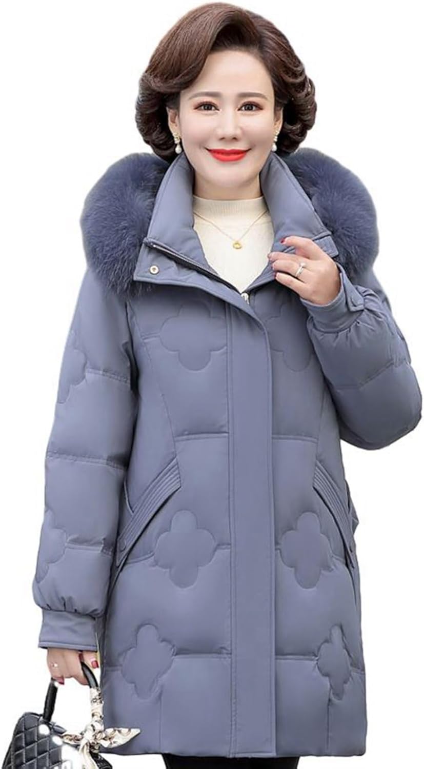 中綿上衣 レディース 真っただ中厚地の外套 毛革付き添い人ボンネット 中綿入 成人女性服 シニアアウター 綿織物厚地の外套 長袖 朦朦たる 保温 綿服 雨合羽性 厚地の外套 成人女性 秋冬 老いらく者 年より 母の日 差し上げ物 50-70代