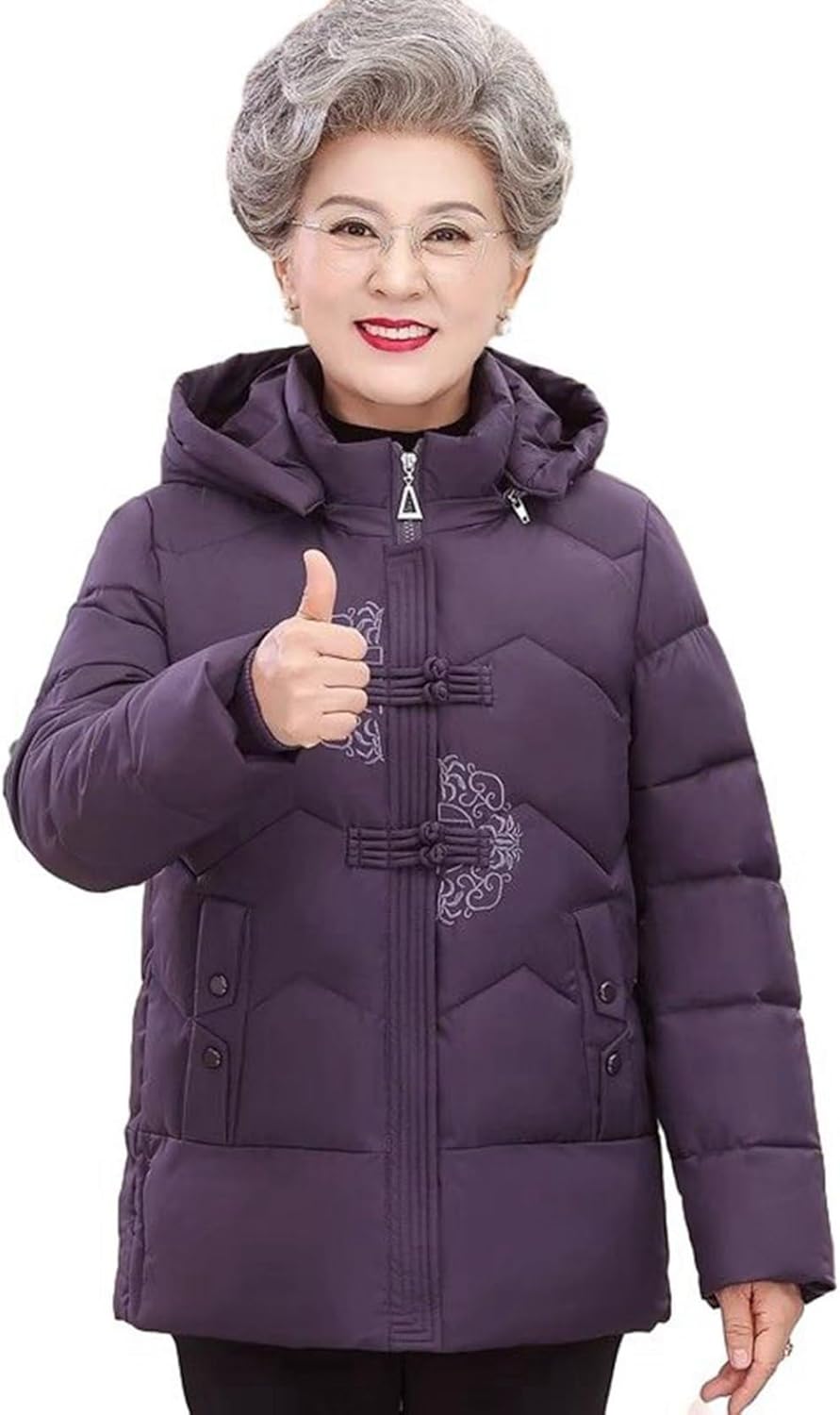 中綿上衣 レディース 刺しゅう 亭主もち服 シニアアウター 長袖 綿入れ あったかい ウィンタージャケット アウター 綿服 亭主もち やわらか 秋冬用 お年より 中高年 60代 70代 80代 敬老のプレゼ コート・ジャケット-レディースファッション