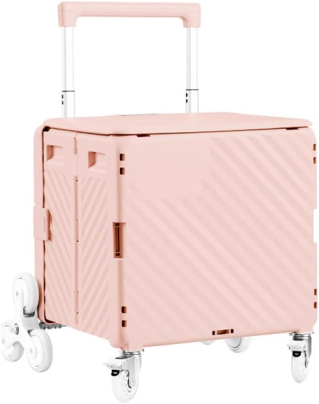 買い物カート 8輪 ショッピングキャリーカート F 可愛い 防水 ショッピングカート 通気性 汎用性 大容量 軽量 折りたたみ 運搬簡単 コンパクト 持ちやすい 組み立て簡単 ピンク 耐荷重 キャリー