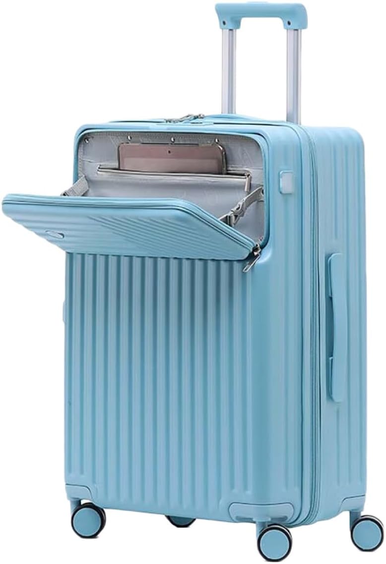 スーツケース 機内持ち込み 前開き キャリーケース 撥水 大容量 カラー3 キャリーバッグ 軽量 耐衝撃 静音 360度回転 多機能 フロントオープン フロントケース カップホルダー付き おしゃれ リ