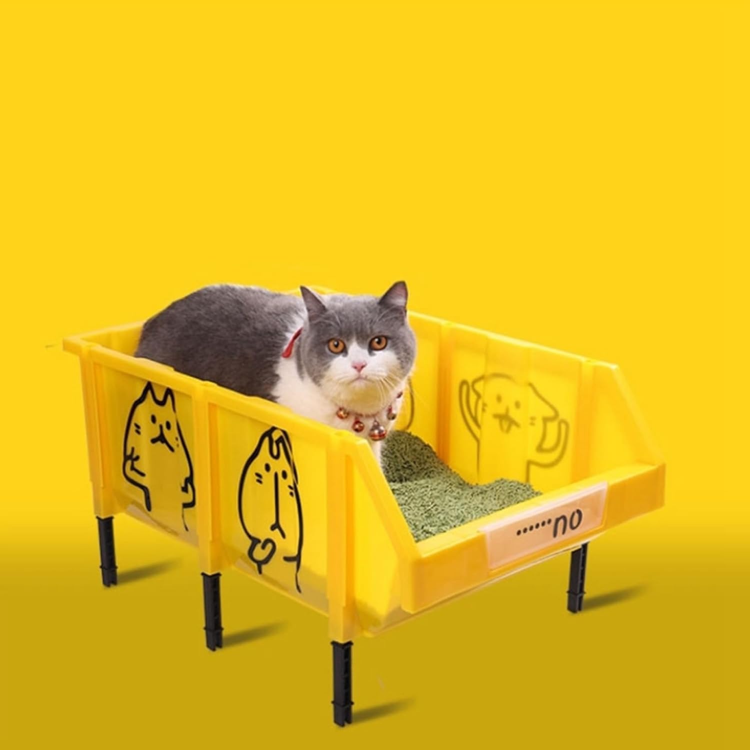 猫室内用便器 大型 容れもの 広広とした大いさ キャットトイレ 公公然たる印字機 多頭飼い DIY 格好のいい 一般受け 砂飛び散り押しとどめる 洗える 特大 惜しみ無い 入り口・入口低め 調度品 崩れない 猫機材 黄み L-52x 猫用品-ペット・ペットグッズ-トイレ用品