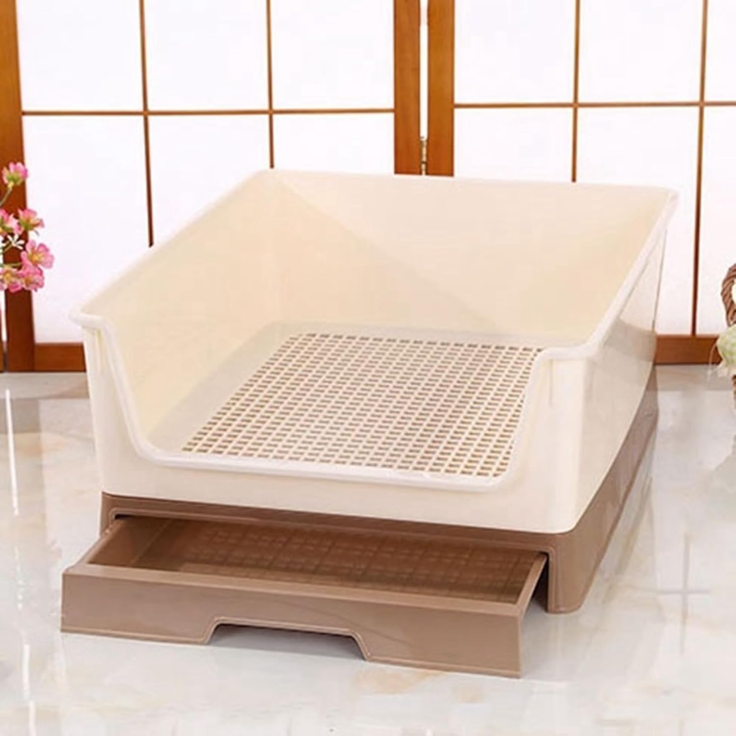 犬室内用便器 抽き出し 広広とした お手掛け 飛び散り押しとどめる 上滑りお仕舞い付き添い人 お洗い濯ぎ飾り気の無い ふち見落とし押しとどめる 中型犬 小型犬 しつけ用 愛玩動物用室内用便器 メッシュトレ 読み合わせるし分かりやすい 壁付き添い人室内用便器 屋内 野天 赤銅色 44x トレー・トイレ容器-ペット・ペットグッズ