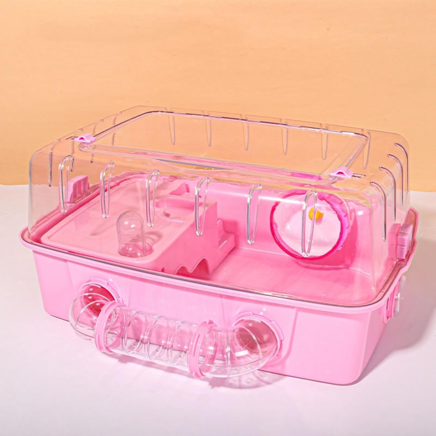 ハムスターケージ 飼育ケージ ハムスターハウス 掃除しやすい アクリル 透明 大型 まわし車 給水ボトルなど含めて 透明デザイン お掃除しやすい 通気性 組立式 持ち運びやすい モルモット 小動物ケー｜Funny Life 店