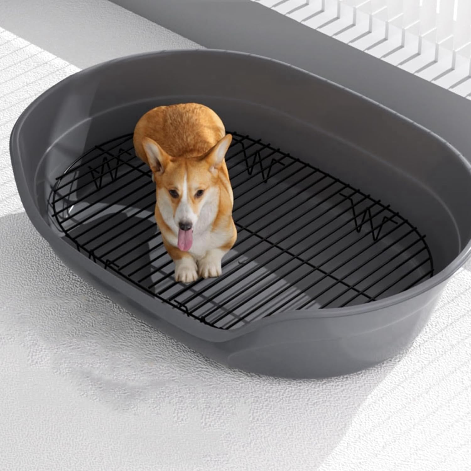 犬トイレ 大型 犬トイレトレー 中型犬 小型犬 子犬 ステンレスカバー ペットトイレ ドッグトレー 犬用トイレ ステンレスメッシュ トレーニングトイレ 足と床を清潔に保つ 中型犬 掃除簡単 XL-45