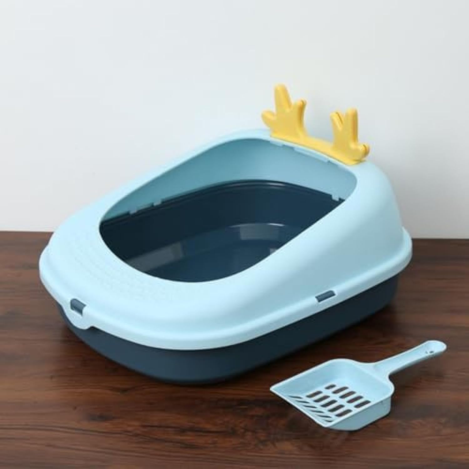 猫用トイレ本体 オープンタイプ 子猫 成猫 ネコトイレ ハーフカバー 飛び散らない 足に砂残らない 可愛い おしゃれ 清潔 抗菌 快適 システムトイレ用 猫トイレ スコップ付き 猫用トイレ 掃除しやす|Funny Life 店