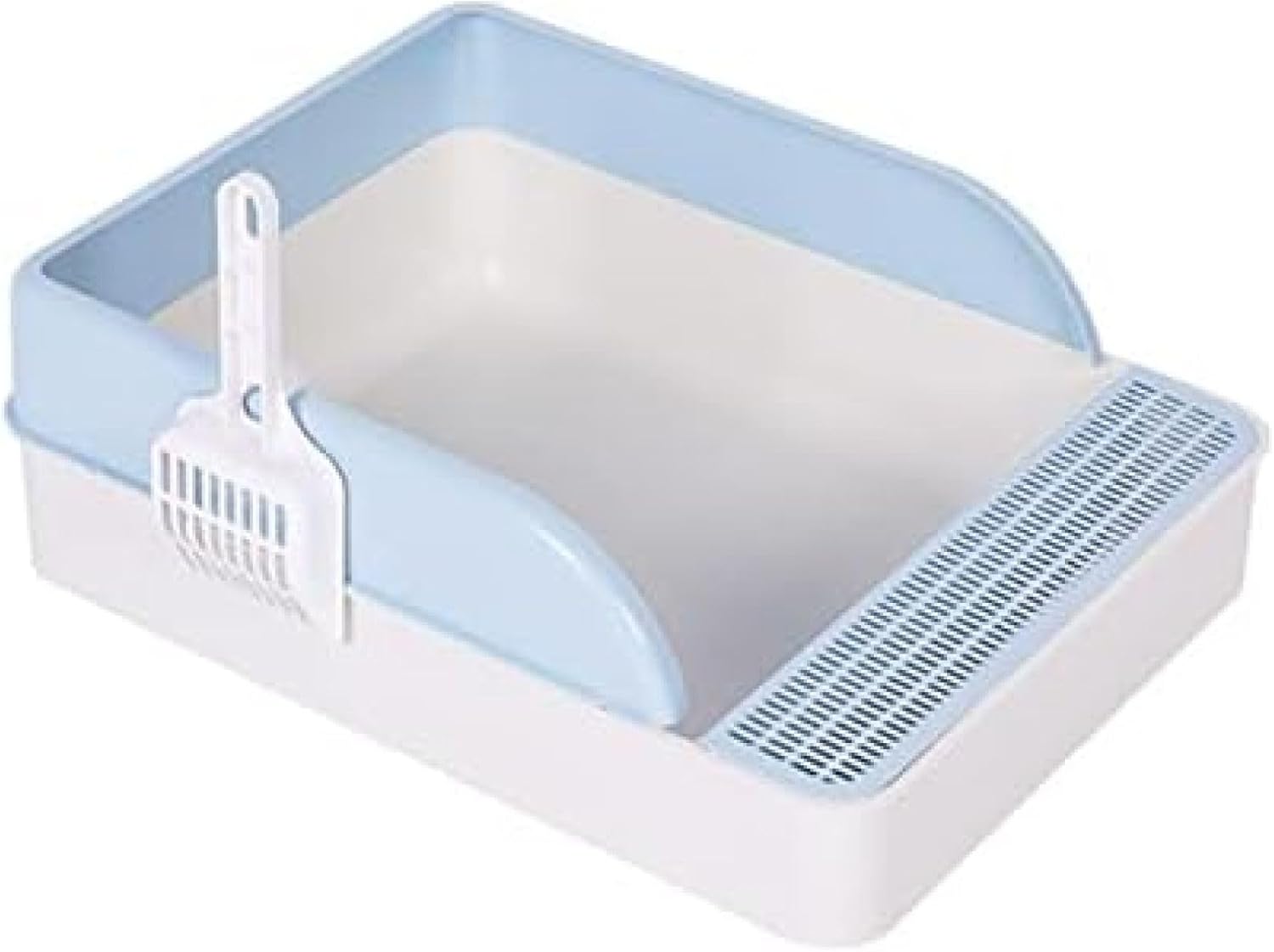 猫トイレ ペット用トイレ トイレ本体 半密閉猫トイレ大型 半閉鎖式 オープンタイプ 収納簡単 丸洗い可能 トイレ用品 プラスチック猫砂鉢 飛び散り防止大型 システムトイレ スコップ付きお掃除楽 清潔ト