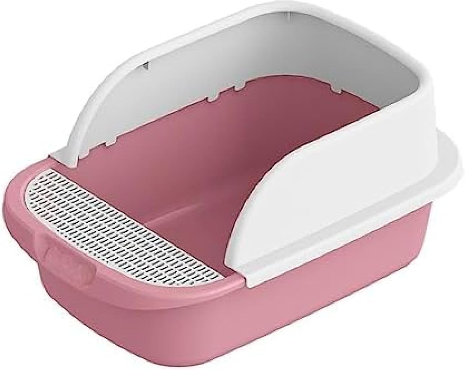 猫用トイレ本体 オープンタイプ 桃色 30×18×45cm 子猫 成猫 ネコトイレ ハーフカバー 飛び散らない 足に砂残らない 可愛い おしゃれ 清潔 抗菌 快適 システムトイレ用 猫トイレ 猫用トイ
