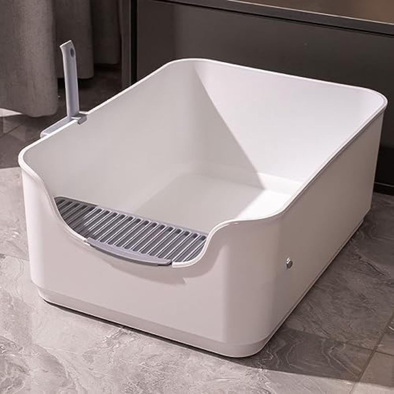 猫用トイレ本体 大きい 猫トイレ 37*50*20cm スコップ付き 大きめ 防止 丸洗い可能 耐久性 砂の飛び散り防止 子猫 小柄な猫用 漏れ防止 臭わない 清潔トイレ 大きい 全年齢猫用