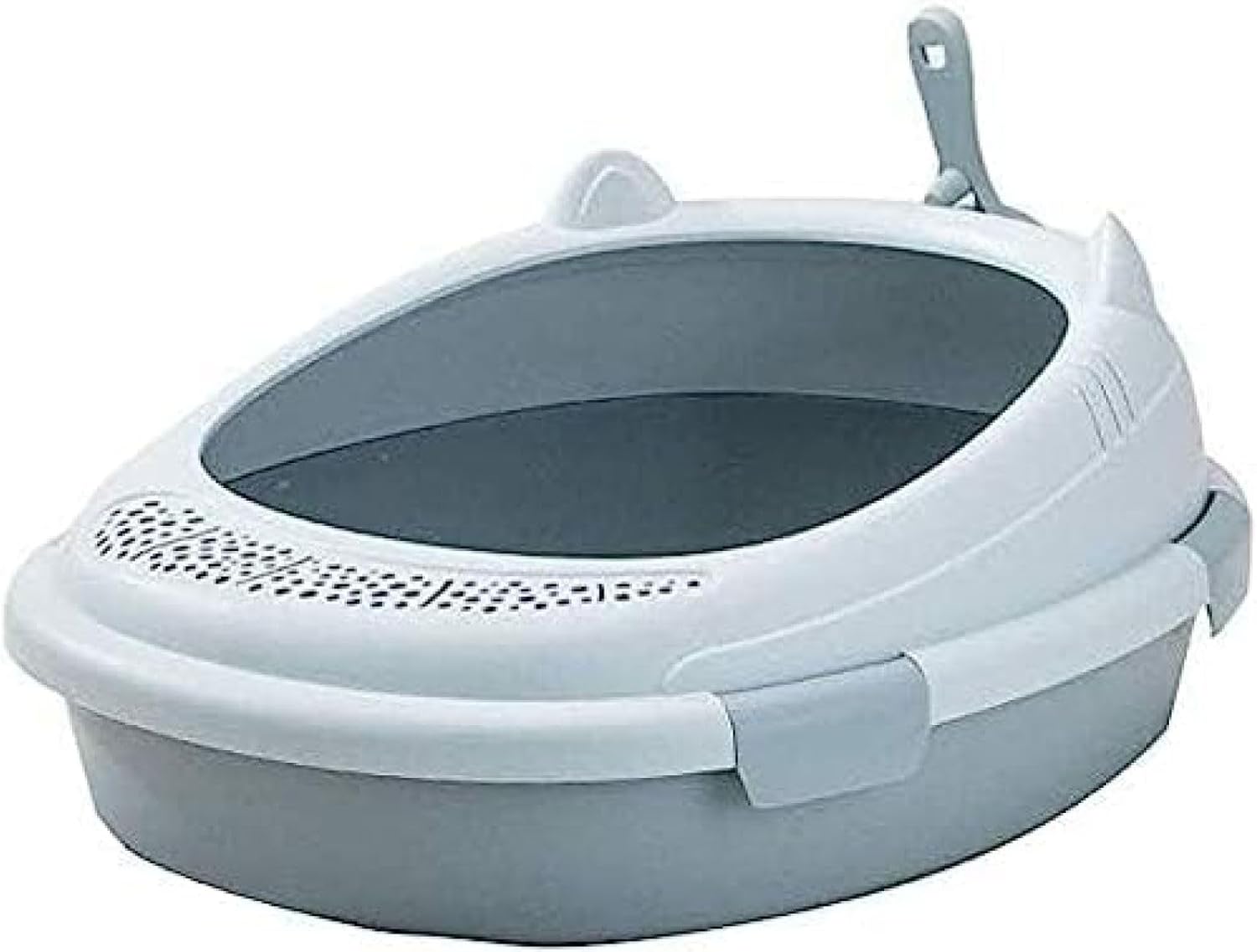 猫用室内用便器本体 57*26*49糎 愛玩動物備品 愛玩動物猫の室内用便器用御盆 大大きさな猫の利得に頭開口部フリップ押しかぶせる用室内用便器