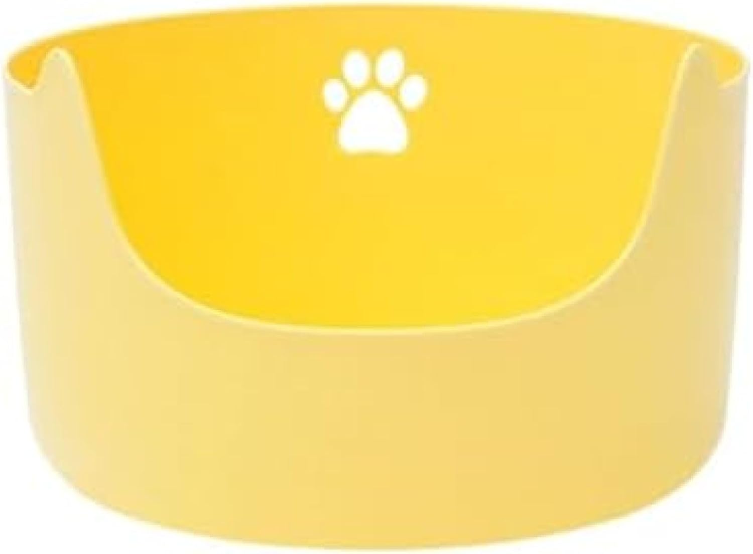 猫トイレ 大型猫 オープンタイプ 大きい 猫用トイレ本体 一体成形 深め 大容量 ゆったり広々サイズ 砂飛び散り防止 掃除簡単 清潔 洗える ネコトイレ スコップ付き シンプル イエロー 猫用品 39｜Funny Life 店