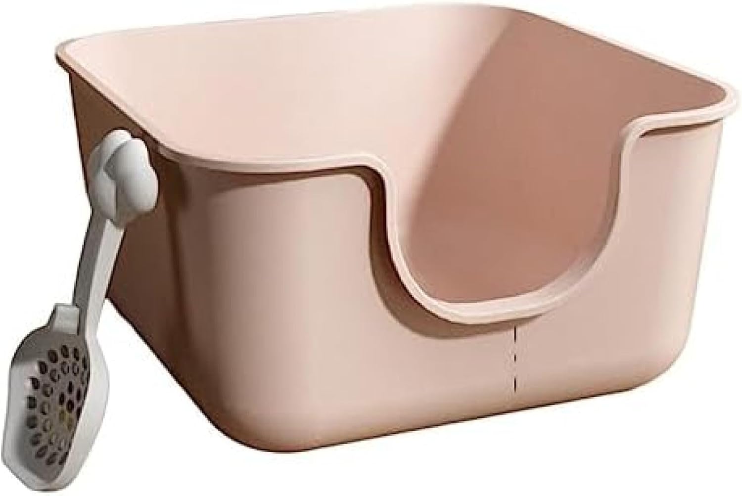 大型猫トイレ ワイドサイズ オープンタイプ 猫用トイレ本体 大きいサイズ 深め 飛び散り防止 囲い 清潔 広々サイズ 抗菌防臭 砂飛び散り防止 掃除簡単 耐久性 お手入れ簡単 猫用品 スコップ付き ピ