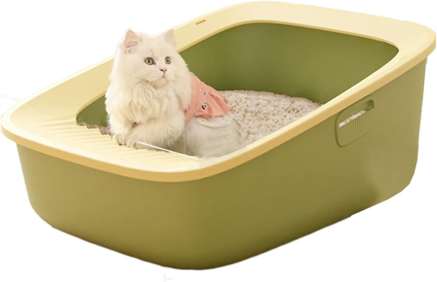 猫トイレ オープンタイプ 大型猫 猫用トイレ本体 大きめ 砂飛び散り防止 広々サイズ 深め 囲い 清潔 掃除簡単 可愛い おしゃれ キャットトイレ 猫用品 子猫 成猫 スコップ付き コンパクト お手入｜Funny Life 店