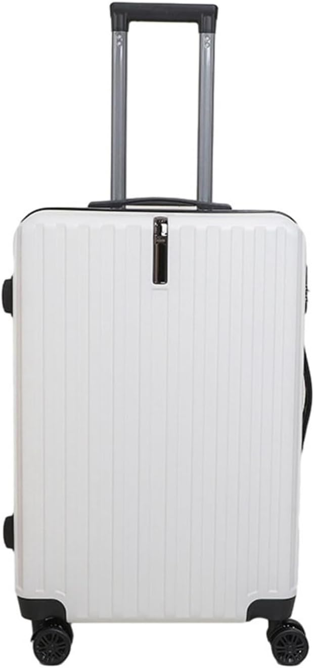 スーツケース 耐衝撃 盗難防止 防水 収納便利 キャリーケース 静音 多段階キャリーバー 360度回転 機内持込 出張 旅行 ビジネス キャリーバッグ 大容量 おしゃれ 隠しフック ホワイト 45L｜Funny Life 店