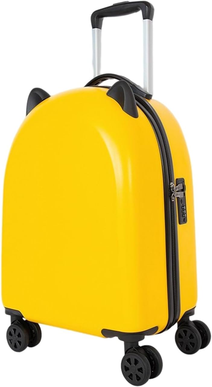 子供用 スーツケース キャリーケース キャリーバッグ 40L 小型 機内持ち込み 海外旅行 軽量 静音 360度回転 ダブルキャスター 耐衝撃 多段階キャリーバー 防水 ファスナー式 かわいい イエロ