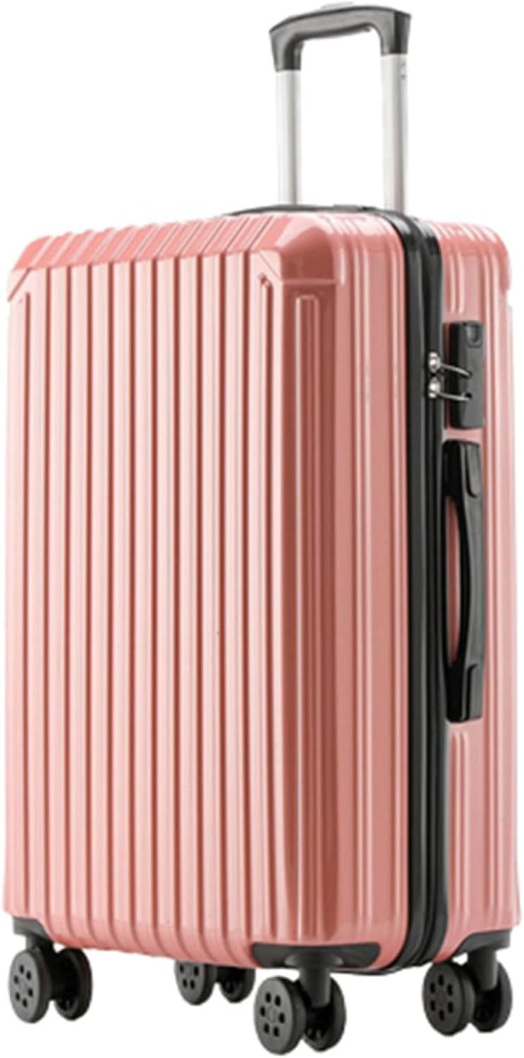 スーツケース キャリーケース 45L キャリーバッグ ファスナー式 超軽量 大型 耐衝撃 静音 ダブルキャスター 360度回転 旅行 ビジネス 出張 ピンク Mサイズ（3-5泊）