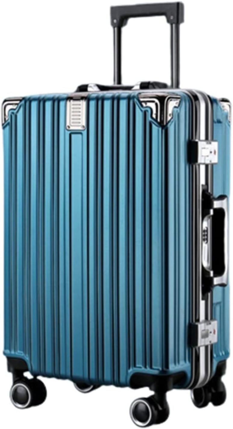スーツケース キャリーケース 65L キャリーバッグ TSAロック搭載 アルミフレーム 超軽量 大型 耐衝撃 静音 ダブルキャスター 360度回転 旅行 ビジネス 出張 ブルー Lサイズ（6-8泊）
