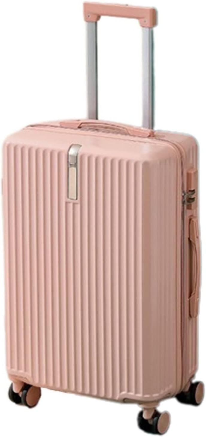 スーツケース キャリーケース 45L キャリーバッグ ファスナー式 超軽量 大型 耐衝撃 静音 ダブルキャスター 360度回転 旅行 ビジネス 出張 ピンク Mサイズ(3-5泊)