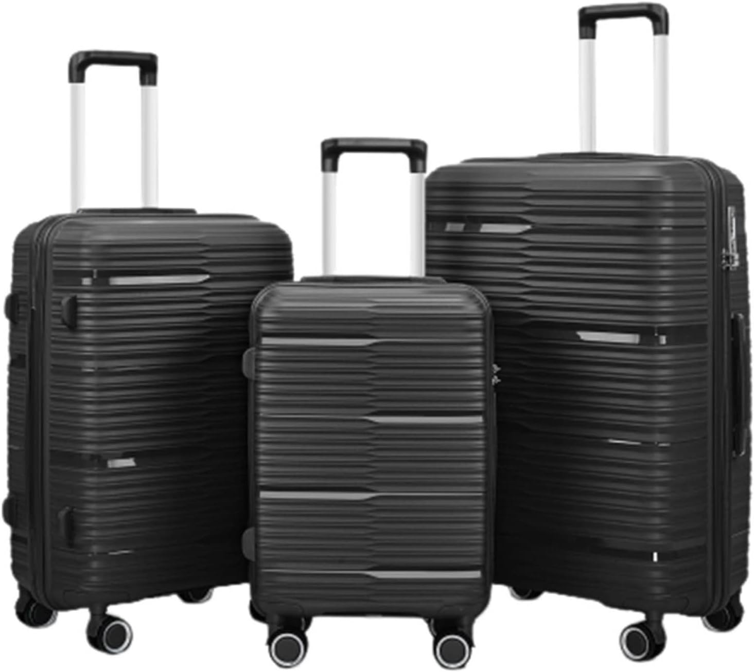 スーツケース キャリーケース 60L キャリーバッグ TSAロック搭載 ファスナー式 超軽量 大型 耐衝撃 静音 ダブルキャスター 360度回転 旅行 ビジネス 出張 ブラック Lサイズ（6-8泊）｜Funny Life 店
