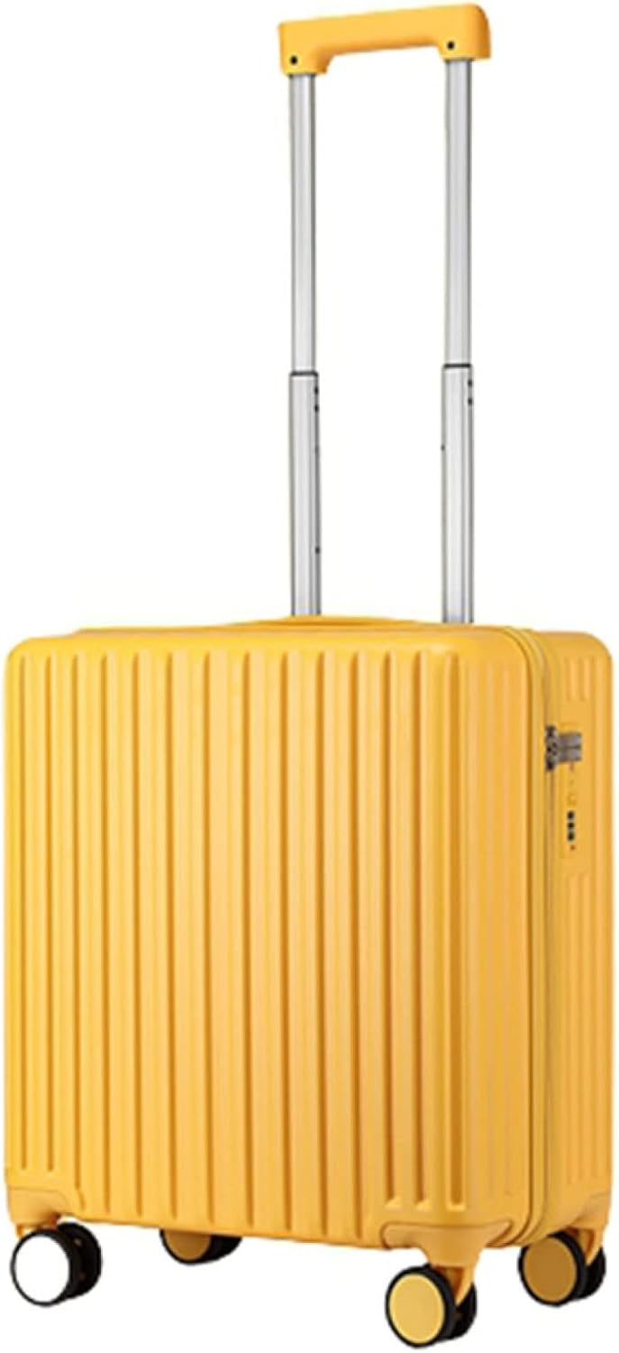スーツケース キャリーケース 機内持ち込み 30L キャリーバッグ ファスナー式 超軽量 小型 耐衝撃 静音 ダブルキャスター 360度回転 旅行 ビジネス 出張 イエロー SSサイズ（1-2泊）｜Funny Life 店