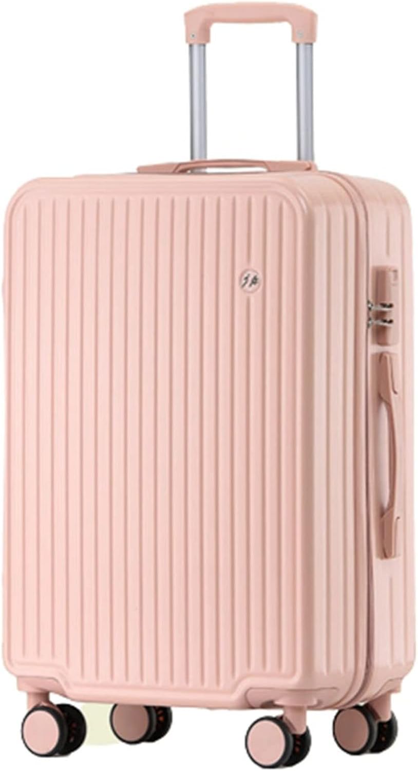 スーツケース キャリーケース 45L キャリーバッグ ファスナー式 超軽量 大型 耐衝撃 静音 ダブルキャスター 360度回転 旅行 ビジネス 出張 ピンク Mサイズ（3-5泊）