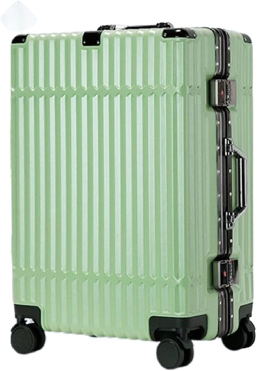 スーツケース キャリーケース 60L キャリーバッグ TSAロック搭載 アルミフレーム 超軽量 大型 耐衝撃 静音 ダブルキャスター 360度回転 旅行 ビジネス 出張 グリーン Lサイズ（6-8泊）