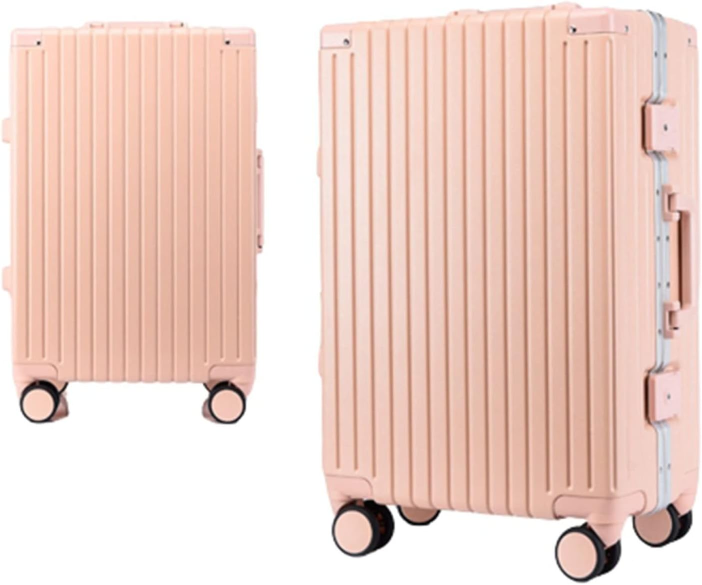 スーツケース キャリーケース 50L キャリーバッグ TSAロック搭載 アルミフレーム 超軽量 大型 耐衝撃 静音 ダブルキャスター 360度回転 旅行 ビジネス 出張 ピンク Mサイズ（3-5泊）