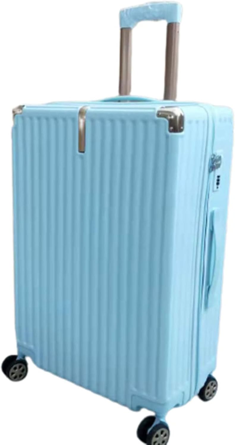 スーツケース キャリーケース 50L キャリーバッグ ファスナー式 超軽量 大型 耐衝撃 静音 ダブルキャスター 360度回転 旅行 ビジネス 出張 ブルー Mサイズ（3-5泊）
