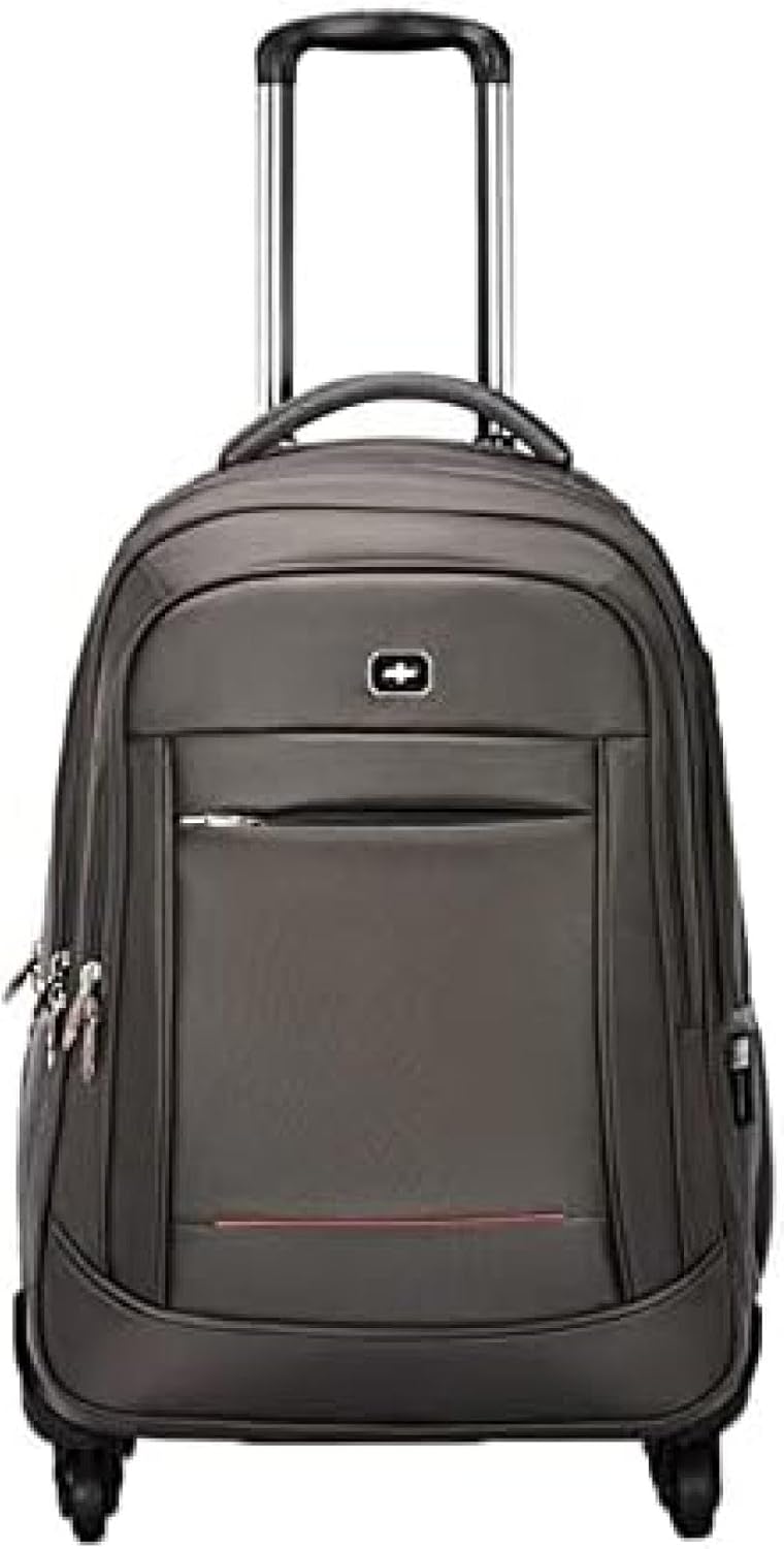 ビジネスリュック 4輪 グレー 18インチ キャリーバッグ トロリーリュック 階段登れ 撥水 大容量 出張 旅行かばん 3WAY 機内持ち込み リュックキャリー スーツケース 旅行バッグ 通勤 組立不