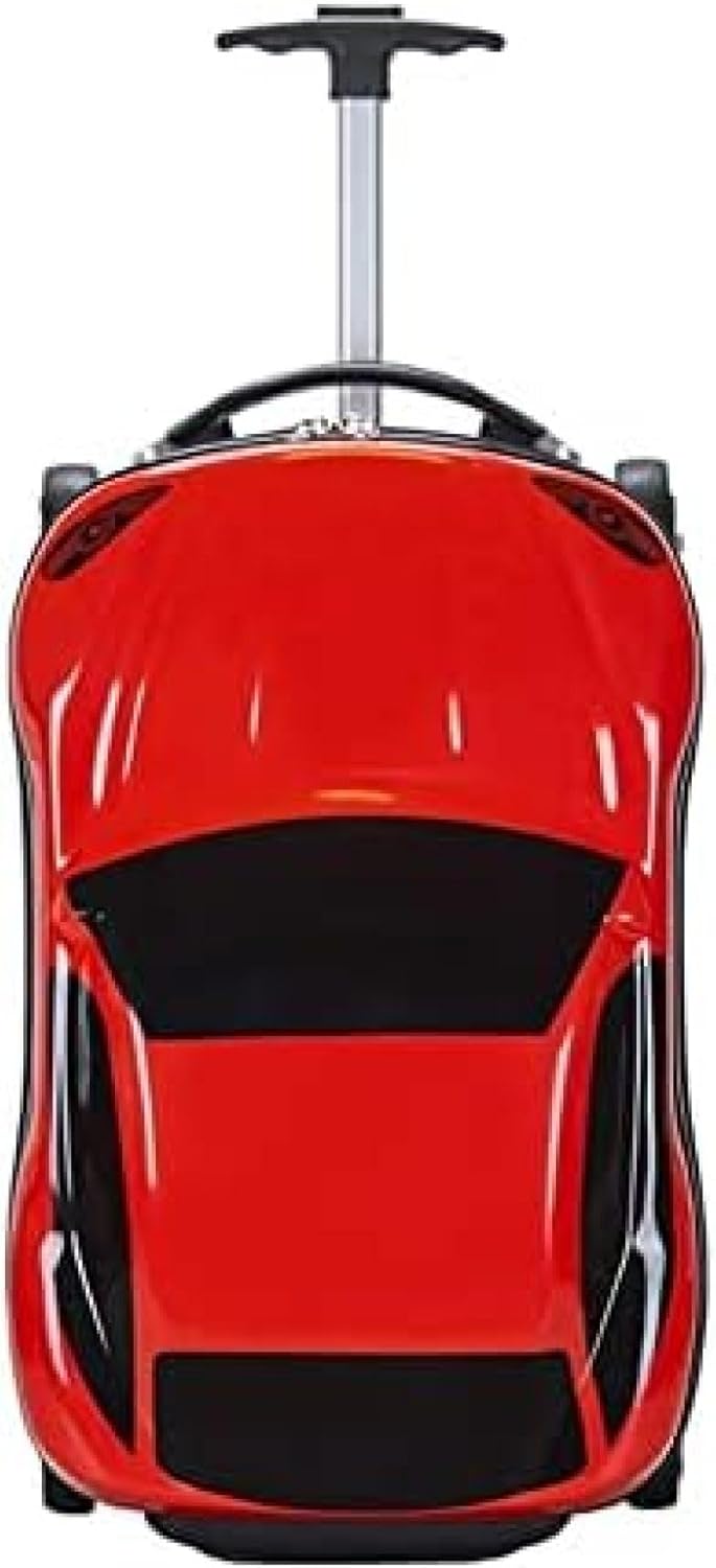 子供用スーツケース 乗れる キッズキャリーケース 子供手提げかばん かわいい レッド 25L 自動車の形状 女の子 男の子用 静音キャスター 四輪 小型 超軽量 機内持ち込み可 旅行・遠足・帰省に便利