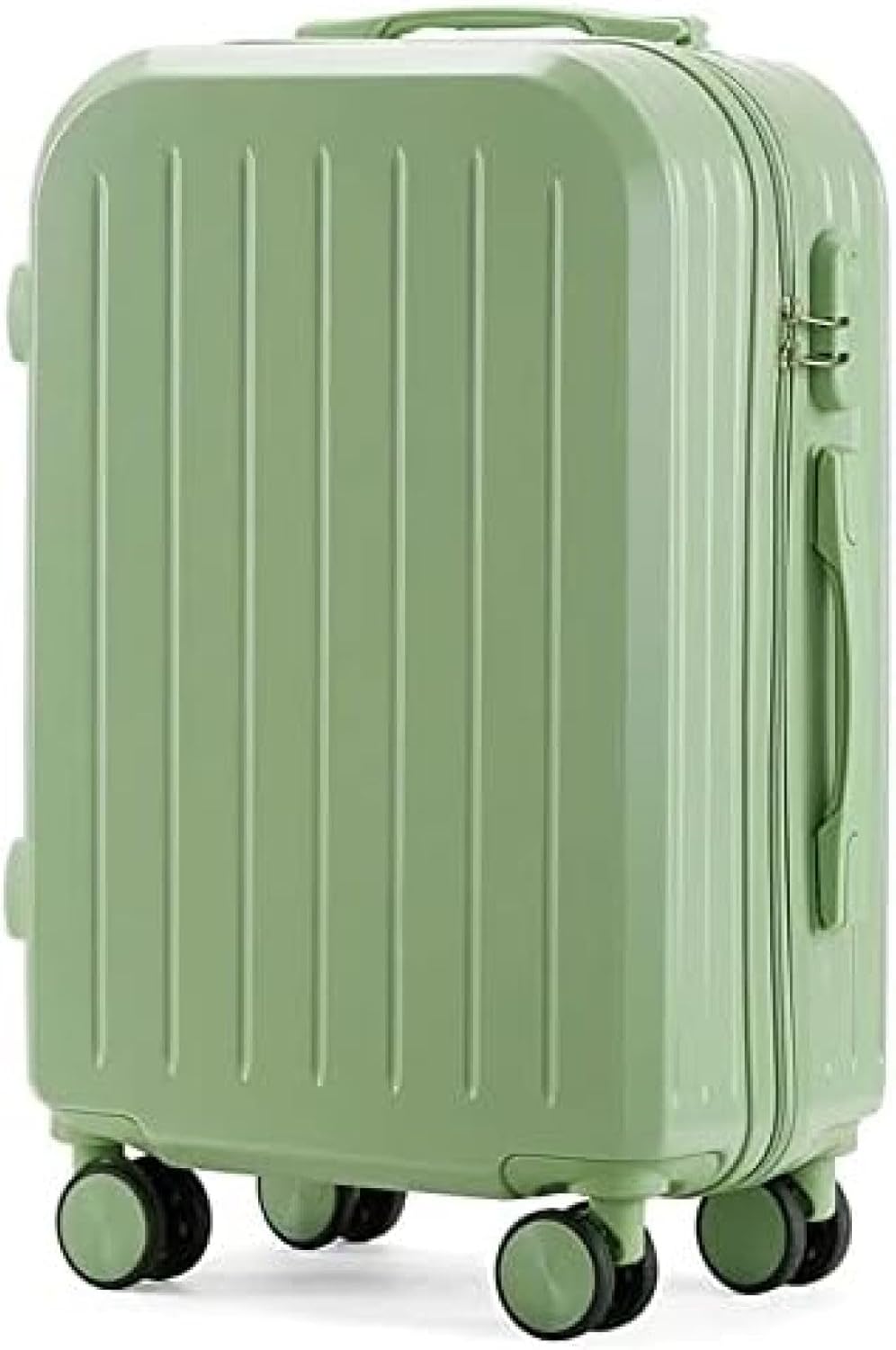 スーツケース 超軽量 親子セット グリーン 34cm×22cm×54cm 化粧ケース キャリーケース 旅行出張 機内持込み ジッパー 静音 ダブルキャスター 耐衝撃