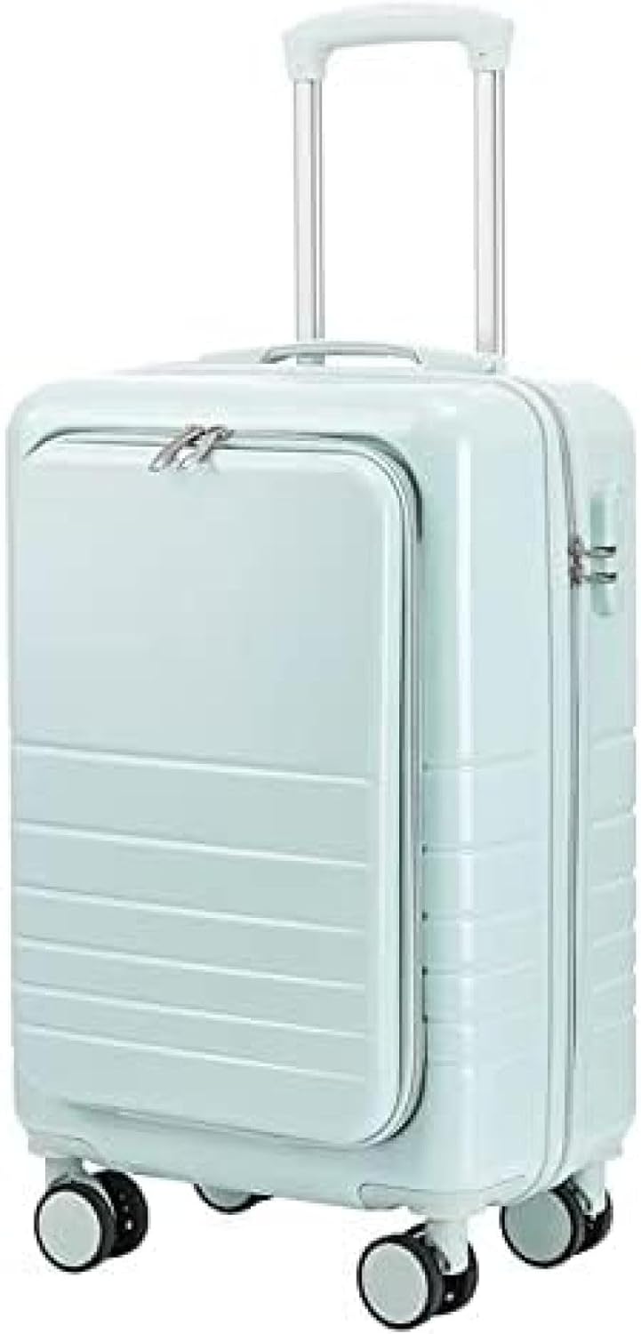 スーツケース 前開き ブルー L：42&times;28&times;65cm（60L） キャリーケース フロントオープン キャリーバッグ 大型 旅行スーツケース トップオープン 多収納ポケット 人気 TSAロック付 旅行出｜Funny Life 店