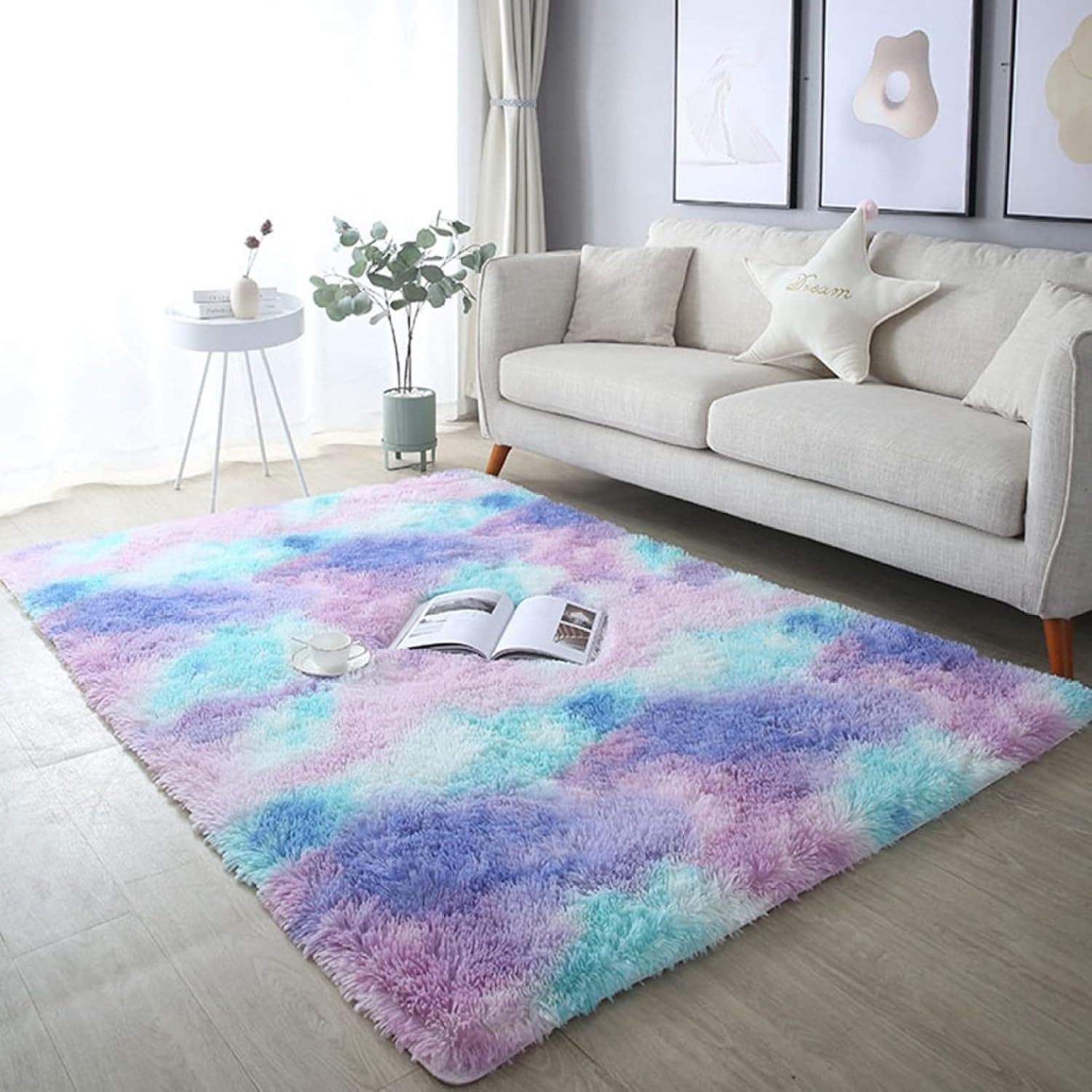 カーペット 60x90cm ラグマット 踏み心地良い ふわふわ 厚手 長方形 洗える 耐摩耗性 抗菌防臭 掃除ラクラク 低反発 触さよい 滑り止め付 ずれない 北欧 タイダイ染め インテリア 室内 リ 11,603円