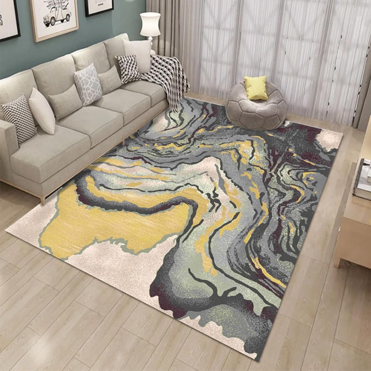 北欧風 ラグ 100x160cm 洗える じゅうたん リビングマット 除臭 吸音 防ダニ 滑り止め付 低反発 触さよい 長方形 折り畳み 薄型 踏み心地良い 北欧風 インテリア 汚れにくい ずれない