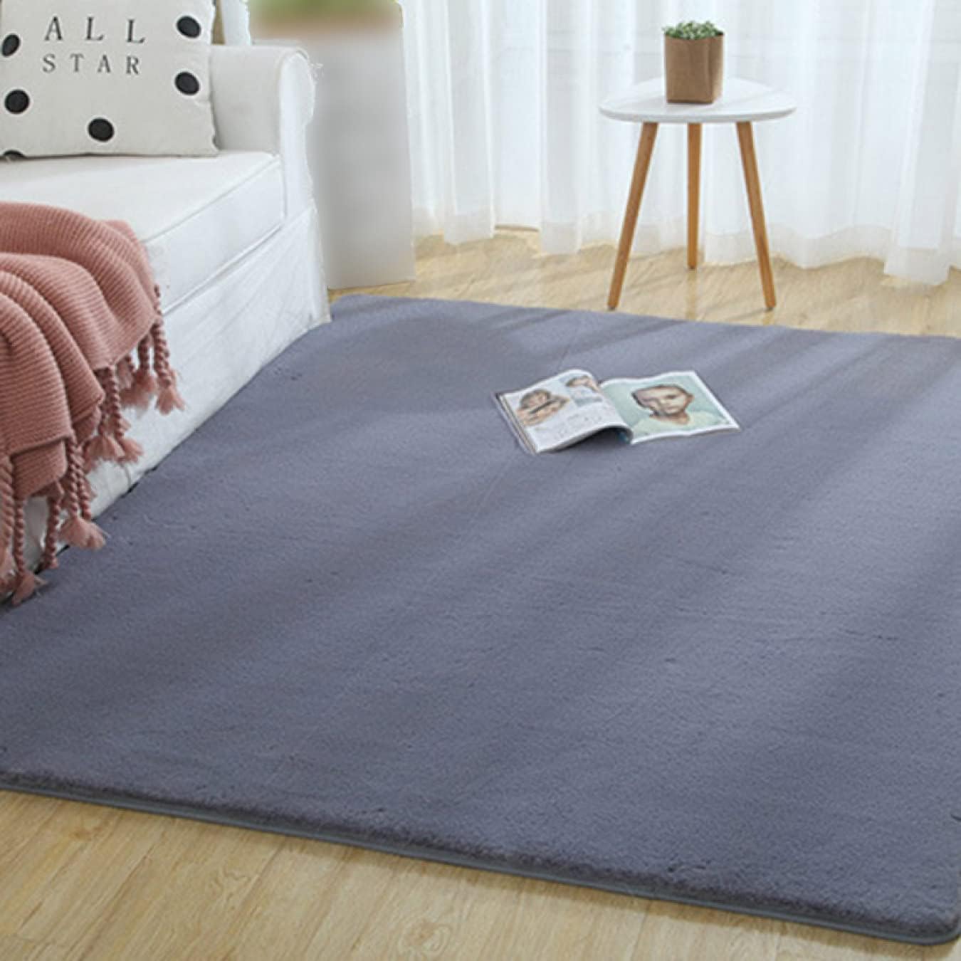 ラグ シャギーラグ ラグマット シャギー カーペット じゅうたん 絨毯 通年 はいいろ 60*90cm オールシーズン おしゃれ ふわふわ 厚手 一人暮らし 床暖房対応 ホットカーペット対応 床暖対応｜Funny Life 店