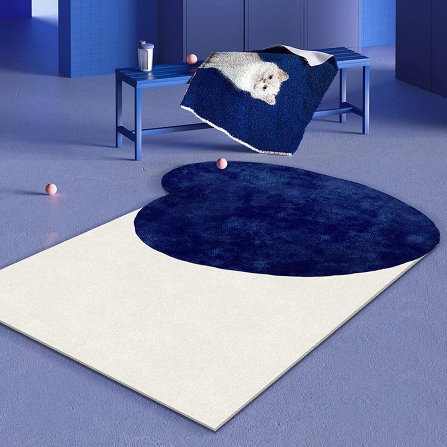 カーペット ふわふわ 柔らかい じゅうたん 80x160cm ハート形 簡約 インテリア 踏み心地良い ベッドサイドマット ケガ防止 厚手 ズレない 吸水 防音 防ダニ 洗える 掃除ラクラク オールシ