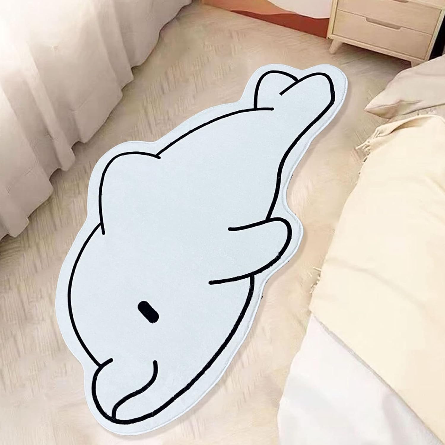 カーペット 洗える ラグマット 60x180cm 漫画 かわいい キッズルーム ベッドサイドマット 滑り止め付 ケガ防止 踏み心地良い 吸水 防音 耐摩耗性 不規則 インテリア 室内 キッズルーム ベ