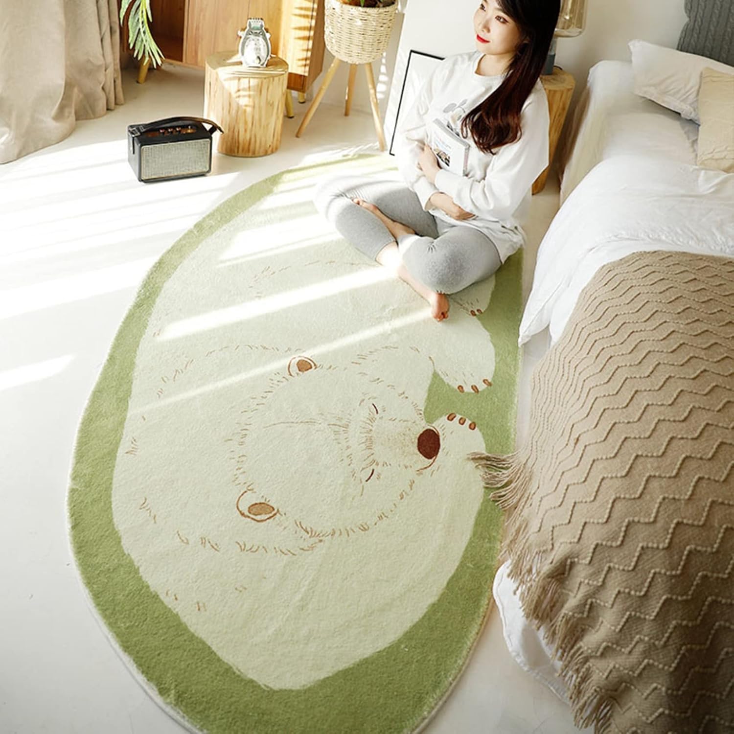 カーペット 40x120cm じゅうたん ケガ防止 耐摩耗性 洗える ふわふわ 滑り止め付 低反発 触さよい 漫画 かわいい 床保護 冷房対策 踏み心地良い 不規則 オールシーズ 吸水 防音 防ダニ 7,352円