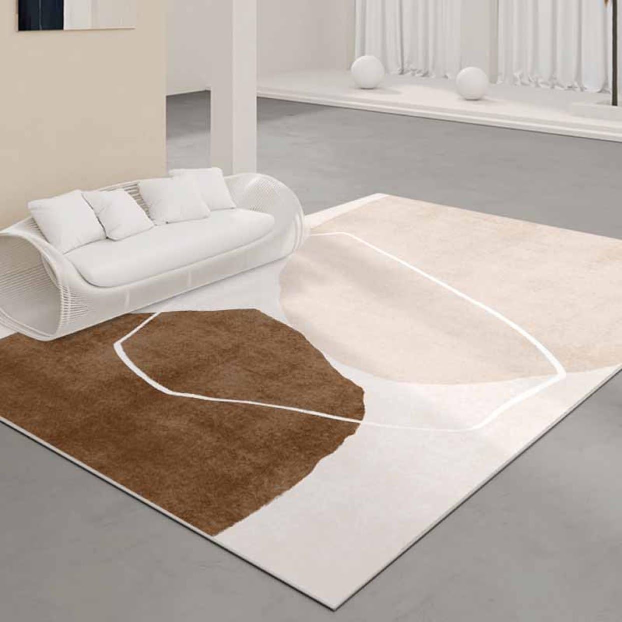 北欧風 リビングラグ カラー03 マット 滑り止め加工 120x160CM カーペット 低反発 ふわふわ 遮音 絨毯 2畳 3畳 4畳 長方形 大判 洗える ラグ おしゃれ モダン 抽象的 プレイマッ