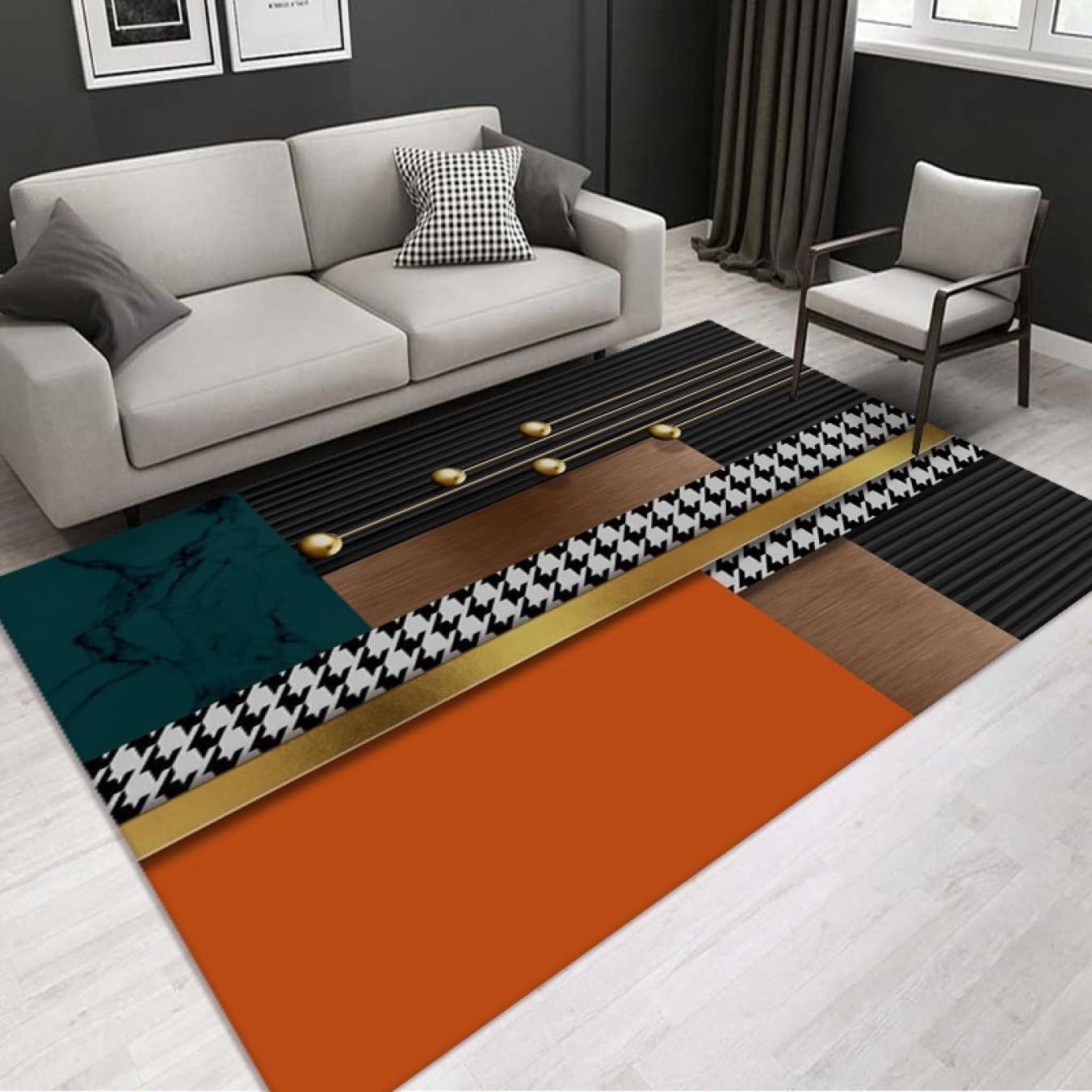 リビングマット ラグ 200x300cm カーペット デスク下マット 北欧風 抽象的 モダン センターラグ 洗えるラグ 長方形 低反発 防音 床暖房対応 ダイニングラグ 屋内用 吸水 速乾 防ダニ 防