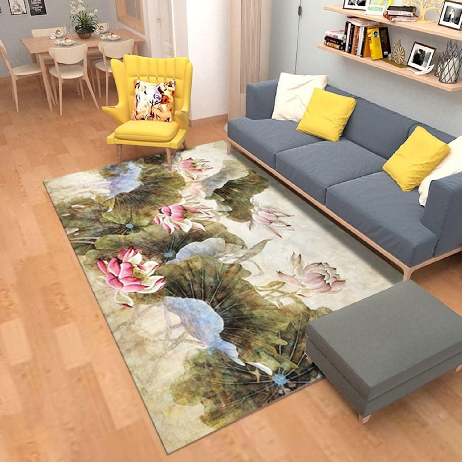 ラグ カーペット 180x280cm ラグマット 北欧 長方形 おしゃれ 中華風 花柄 モダン 絨毯 薄手 洗える 滑り止め 防音効果 心地良い 春夏用 リビングラグ センターラグ じゅうたん|Funny Life 店