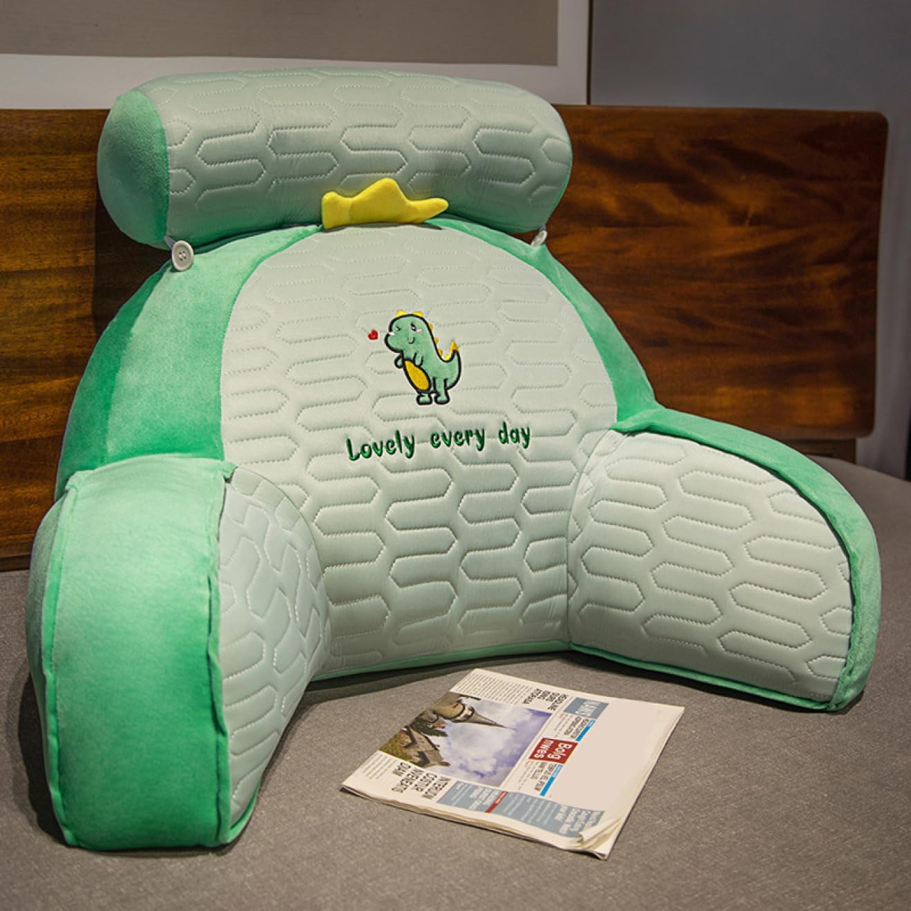 背もたれクッション ベッド用 カラー4 65*40cm 冷感 座椅子 枕付き 低反発 レストクッション 腰楽 ベッド クッション テレビ枕 腰枕 背中クッション ソファ用枕 ベッド用枕 背凭れ クッシ