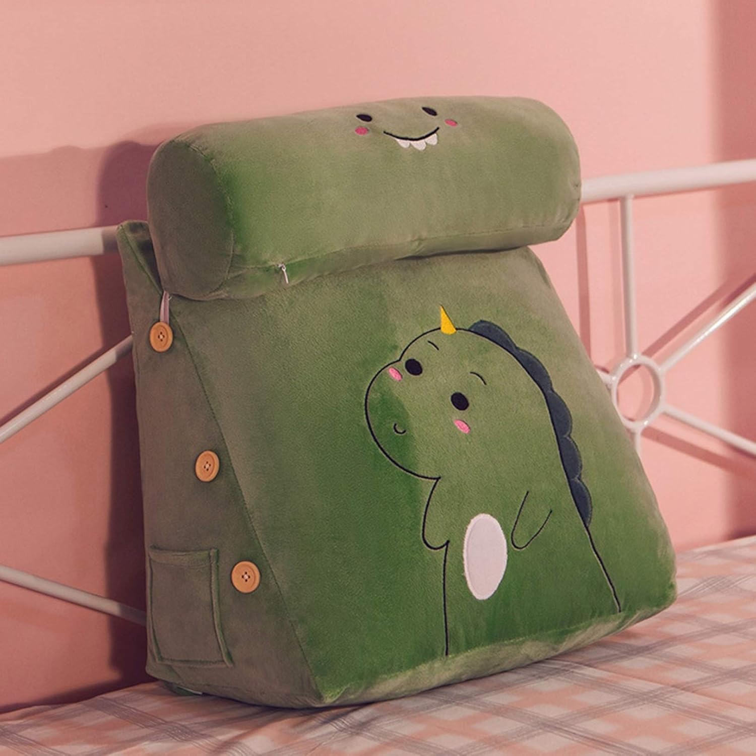三角枕 三角クッション テレビ枕 45*42*25cm 腰掛クッション 背もたれ 筒型枕付き 単色 枕 まくら クッション 三角枕 ロング ロングクッション ヘッドボード 03 ベルベット ピロー 腰