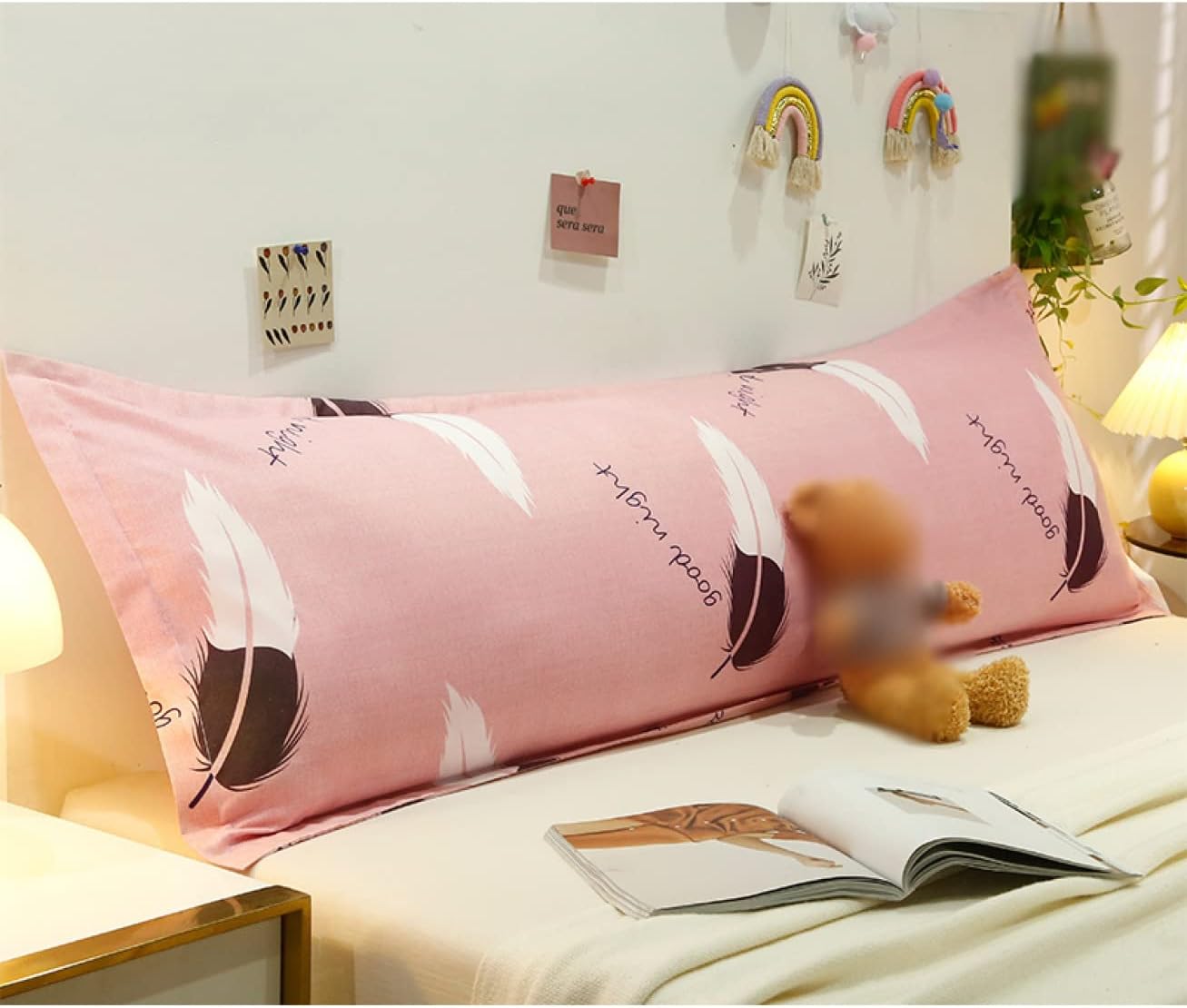 高反発 ロングピロー ロング枕 ロング サイズ カバー付き 安眠枕 高反発 枕 抱き枕 クッション マクラ まくら 一人掛け セミダブル ダブル 高密度 ピンク 長い枕 親子枕 カップル 100cm