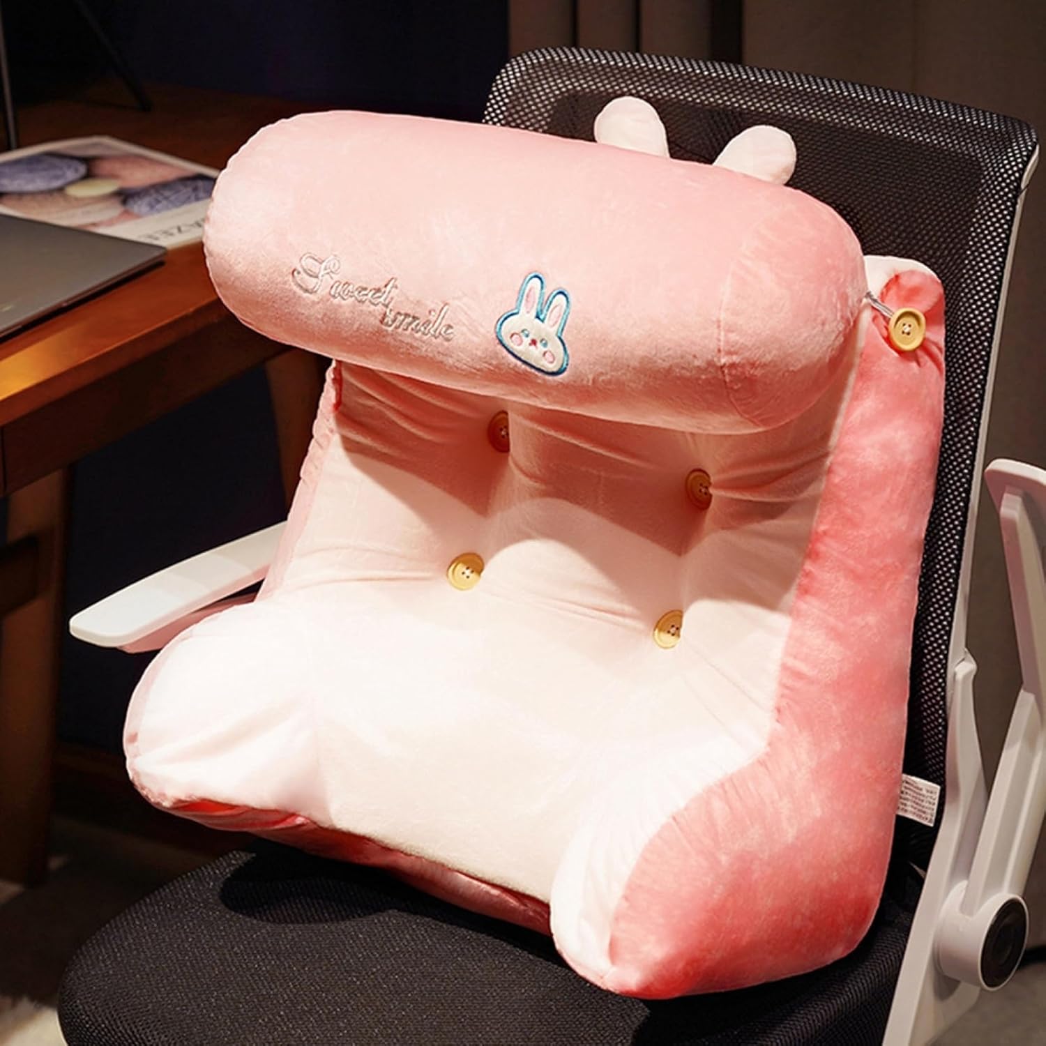 背当てクッション 40x45cm 背もたれクッション 枕付き レストクッション 腰クッション ソファ ベッド用 たたみ用 三角クッション 座椅子用 腰枕 読書枕 腰椎パッド 腰サポート 低反発 柔らか
